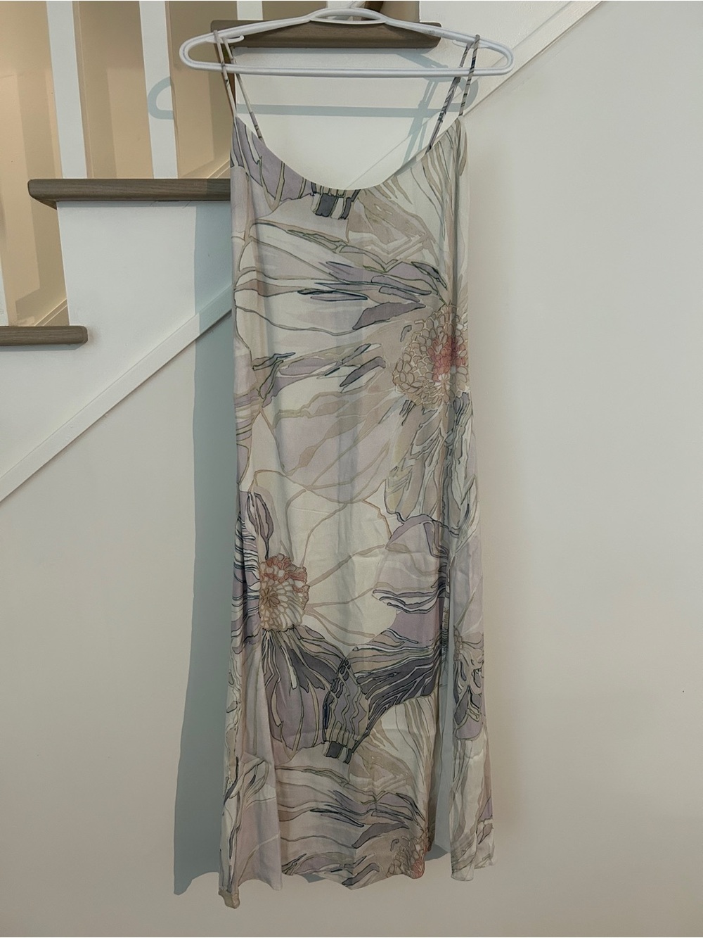 Wilfred Pastel Floral Slip Dress in Cream, Green and Gray - Picture 1 of 3